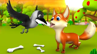 Foolish Fox and Crow Hindi Story | कौवा और मूर्ख भेड़िया हिन्दी कहानी 3D Animated Kids Moral Stories