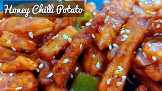 Crispy Honey Chilli Potato Recipe |Restaurant Style Recipe #shorts