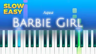 Aqua - Barbie Girl - SLOW EASY Piano TUTORIAL by Piano Fun Play