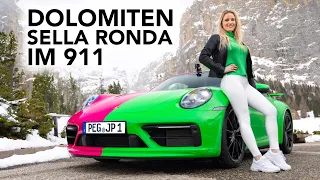 Dolomiten Sella Ronda Pässe Roadtrip mit meinem Porsche 911 992 Carrera T mit Aero Kit