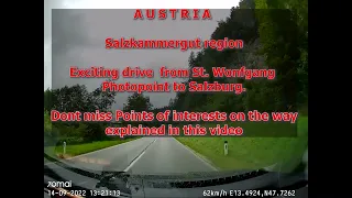 Wolfgangsee Lake to Salzburg, Austria, HD Drive camera feed 45 minutes