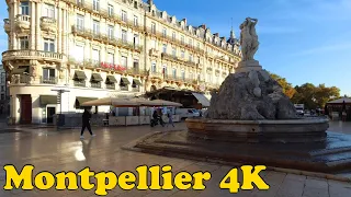 Montpellier, France Walking tour [4K].