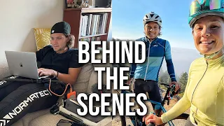 DAY IN THE LIFE OF TRIATHLETE YOUTUBERS – full-time job + training + food + content