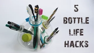 5 DIY Creative Ways to Reuse / Recycle Plastic Bottles - Just 5 mins