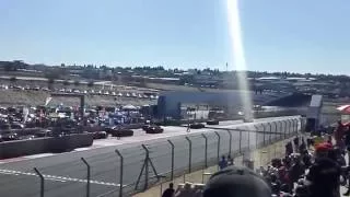 Ferraris leaving the pit