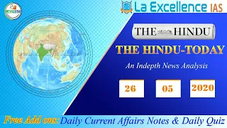 26th May, 2020 "The HINDU-TODAY", daily news analysis by La Excellence IAS