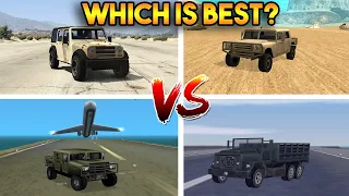 GTA : MILITARY VEHICLE FROM EVERY GTA FROM GTA 5 TO GTA 3