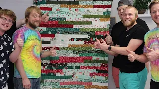 Jelly Roll Race to the Finish Line Quilt with the Guys at FWFS!