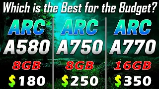 INTEL ARC A580 8GB vs ARC A750 8GB vs ARC A770 16GB | PC Gameplay Tested