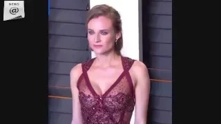 Diane Kruger wears see through red gown to Vanity Fair party