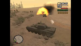 GTA: San Andreas - Stealing a tank from Area 69 + 6 star battle in Las Venturas