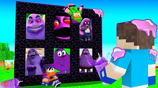 ENCONTRAMOS OS PORTAIS DO GRIMACE SHAKE NO MINECRAFT!!