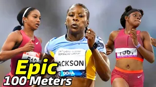 Epic 100m| Shericka Jackson Battles Briana Williams & Tina Clayton At Racers Grand Prix 2023