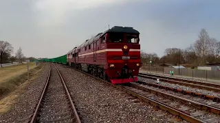 2ТЭ116-1060 отправляется со станции Тарту/ 2TE116-1060 leaving Tartu station