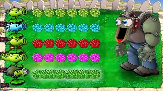 Plants vs Zombies Hack - 99 Peashooter + Snow Pea + Gatling Pea vs 999 Zombies + Zomboss