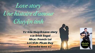 Love Story-Une Histoire D'amour-Chuyện Tình-Karaoke Tone Nữ-Dm-SlowPop-T78-Quốc Hiệp