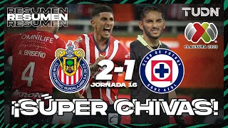 Resumen y goles | Chivas 2-1 Cruz Azul | CL2023 Liga Mx - J16 | TUDN