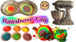 Giant Rainbow Cupcake Fail - Baking A Colorful Birthday Cake