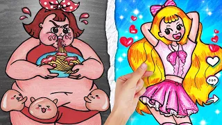 FAT Girl vs SKINNY Girl! Amazing LOSE WEIGHT | Stop Motion Paper by Seegi Channel