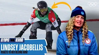 Lindsey Jacobellis reacts to her Beijing 2022 gold medal performance! 🏂