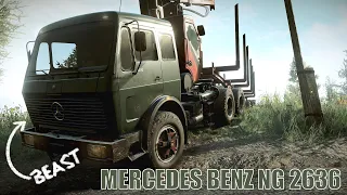 MERCEDES BENZ NG 2636 hauling logs (SNOWRUNNER)