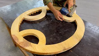 This Carpenter's Technique Amazes Everyone / Ideas For Making A Round Table From A Dried Tree Trunk