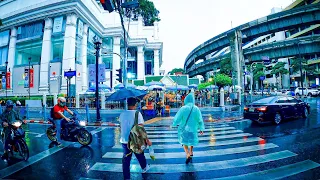 [4K] Bangkok Heavy Rain Ambience ASMR Central World Wet Street Walking Tour (ฝนตกหนักเซ็นทรัลเวิลด์)