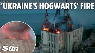 Ukraine's 'Harry Potter castle' set ablaze by Russian missile strike in Odesa