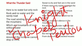 Waste Land by T S Eliot What The Thunder Said |  Line 331-345 Lec-25
