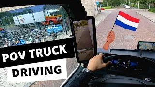 POV Truck Driving - New Mercedes Actros  - Storklaan, Delft  🇳🇱 Cockpit View