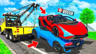 BLAUE AUTOS vs ROTE AUTOS SUCHEN in GTA 5! (Abschlepper Battle)