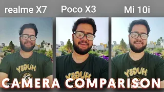 Realme X7 vs Mi 10i vs POCO X3 Detailed Camera Test | 108MP vs 64MP SONY vs 64MP Samsung 🔥🔥