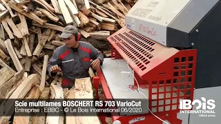 Rendement optimisé en production de bois buches avec la scie multilames Boschert RS703 VarioCut