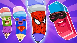 Funny Drawing Pencils+MORE | Superheroes & More | Kids Songs and Nursery Rhymes | BalaLand