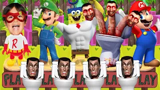 Tag with Ryan vs Super Mario Bros vs Skibidi Toilet vs Super Spongebob Run - Gameplay