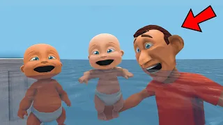 Two Babies Flood EVIL Daddy's House!