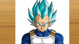 How to draw a Vegeta from dragon Ball super easy step by step l all anime drawing art