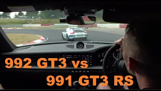 Porsche 911 992 GT3 vs 991 GT3 RS Touristenfahrten Nurburgring