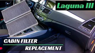 How to change cabin filter - Renault LAGUNA 3 pollen filter location and replacement