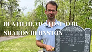 Hand Carved Death Head Slate Gravestone for Author, Sharon Burnston