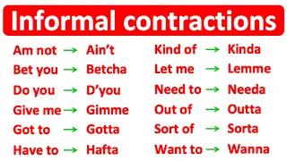 45+ INFORMAL CONTRACTIONS | Learn with examples