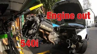 WE PULLED THE ENGINE OUT OF THE 540I !!!