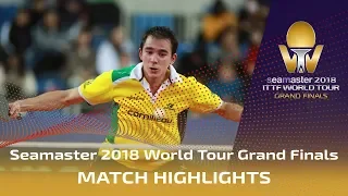 Hugo Calderano vs Yuya Oshima | 2018 ITTF World Tour Grand Finals Highlights (R16)