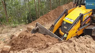 Hilly School-Hilly Villagers-JCB Backhoe Loader-Road Construction