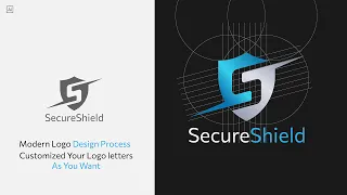 Modern S Letter Logo Design Process With Shield | Adobe Illustrator Tutorials