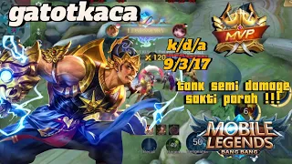 GATOTKACA TANK SEMI DAMAGE TERLALU SAKTI NJ1R‼️GAMEPLAY GATOTKACA ROAM - MLBB