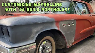CUSTOMIZING Maybelline, a 1960 T-bird, with 1954 Buick PORTHOLES