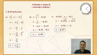 Jednačine u skupu Q množenje i deljenje 6. razred