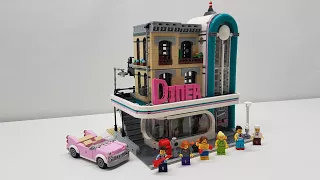 LEGO Downtown Diner Set 10260 Review, Speed Build, & Placing