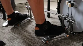 250 BPM Double Bass Drumming - Heel Toe Variation (Pressure) Technique Demo in Slow Motion.